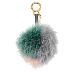 Pre Owned Fendi Three Tone Fox Fur Bag Charm