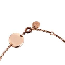 Pre Owned Fendi F is Fendi Crystal Rose Gold Tone Station Necklace