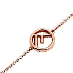 Pre Owned Fendi F is Fendi Crystal Rose Gold Tone Station Necklace