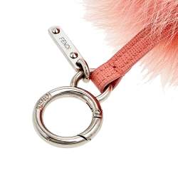 Pre Owned Fendi Pink Fox Fur Pom Pom Bag Charm