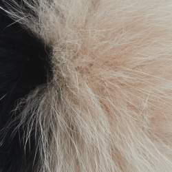 Pre Owned Fendi Monochrome Fox Fur Pom Pom Bag Charm