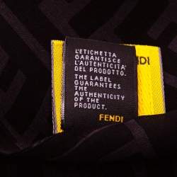 Pre Owned وشاح فندي حرير طباعة زوكا أسود