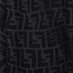 Pre Owned وشاح فندي حرير طباعة زوكا أسود