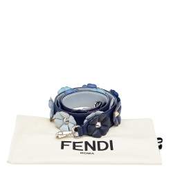 Pre Owned Fendi Blue Leather Flowerland Strap You Shoulder Strap