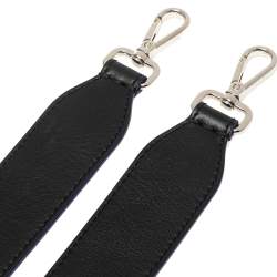 Pre Owned Fendi Black/White Leather & Mink Yukarito Karl Lagerfeld Shoulder Strap