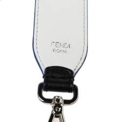 Pre Owned Fendi Black/White Leather & Mink Yukarito Karl Lagerfeld Shoulder Strap