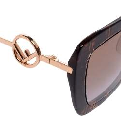 Pre Owned Fendi Rose Gold/Brown FF0408/S Gradient Cat Eye Sunglasses