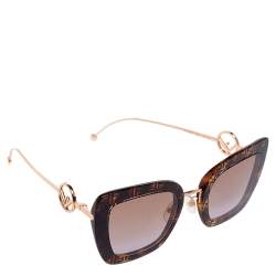 Pre Owned Fendi Rose Gold/Brown FF0408/S Gradient Cat Eye Sunglasses