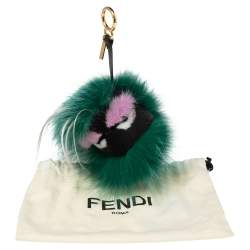 Pre Owned Fendi Multicolor Fur Monster Bag Charm