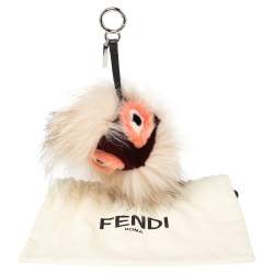Pre Owned Fendi Multicolor Fur Bug Bag Charm