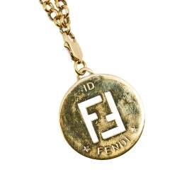 مملوكة مسبقًا سوار فندي ايدنتيفيكاشن بدلاية ذهبي اللون بوصلة معدن