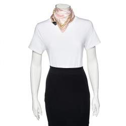 مملوكة مسبقًا Fendi Pink Logo Printed Cotton Handkerchief