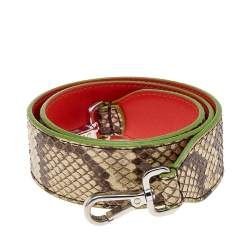 Pre Owned Fendi Beige/Brown Python Strap You Shoulder Strap