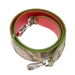 Pre Owned Fendi Beige/Brown Python Strap You Shoulder Strap