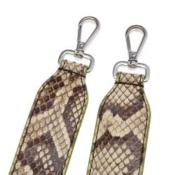 Pre Owned Fendi Beige/Brown Python Strap You Shoulder Strap