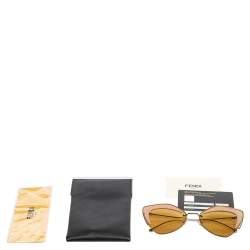 Fendi Silver/Pink Glitter FF 0355/S Rimless Cat Eye Sunglasses