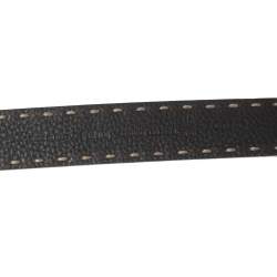 Pre Owned Fendi Black Sellier Leather FF Logo Buckle Belt 110CM