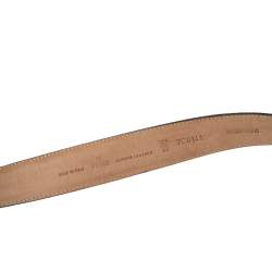 Pre Owned Fendi Dark Brown Textured Leather FF Logo Buckle Belt 105CM