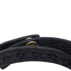 Fendi Black Selleria Leather Double Wrap Bracelet
