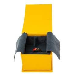 Pre Owned خاتم فندي ذا فنديستا ثنائي اللون بإيناميل ذهبي اللون مقاس صغير - سمول