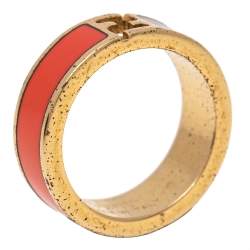 Pre Owned خاتم فندي ذا فنديستا ثنائي اللون بإيناميل ذهبي اللون مقاس صغير - سمول