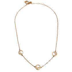 مملوكة مسبقًا Fendi  F is Fendi Rose Gold Tone Crystal Chain Necklace