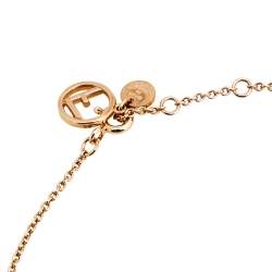 مملوكة مسبقًا Fendi  F is Fendi Rose Gold Tone Crystal Chain Necklace