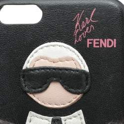 Fendi Black Leather and Fox Fur Karlito iPhone 6 Case