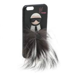 Fendi Black Leather and Fox Fur Karlito iPhone 6 Case