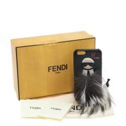 Fendi Black Leather and Fox Fur Karlito iPhone 6 Case