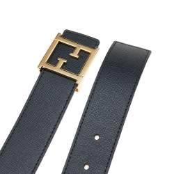 مملوكة مسبقًا حزام فندي جلد أسود شعار الماركة أف أف 95 سم