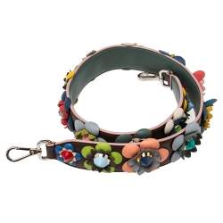 Pre Owned Fendi Multicolor Leather Flowerland Strap You Shoulder Bag Strap