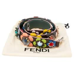 Pre Owned Fendi Multicolor Leather Flowerland Strap You Shoulder Bag Strap