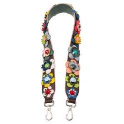 Pre Owned Fendi Multicolor Leather Flowerland Strap You Shoulder Bag Strap