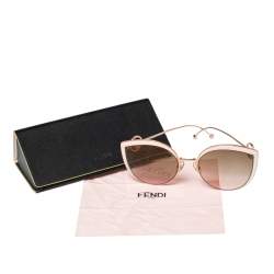 Fendi Rose Gold Tone/ Bicolor Gradient FF0290/S Cat Eye Sunglasses