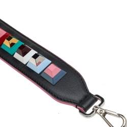 Pre Owned Fendi Multicolor Leather Studded Strap You Shoulder Bag Strap