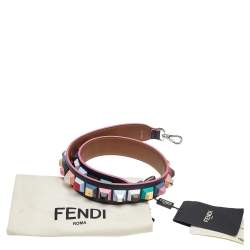 Pre Owned Fendi Multicolor Leather Studded Strap You Shoulder Bag Strap