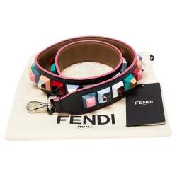 Pre Owned Fendi Multicolor Leather Studded Strap You Shoulder Bag Strap