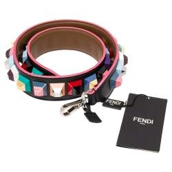Pre Owned Fendi Multicolor Leather Studded Strap You Shoulder Bag Strap
