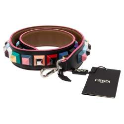Pre Owned Fendi Multicolor Leather Studded Strap You Shoulder Bag Strap