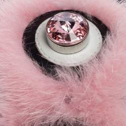 Pre Owned Fendi Multicolor Mink & Fox Fur QuTweet Birgami Bug Bag Charm