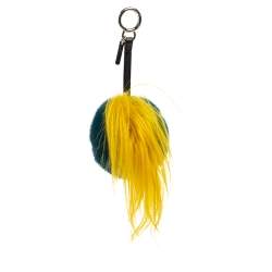 Pre Owned Fendi Multicolor Mink & Fox Fur QuTweet Birgami Bug Bag Charm
