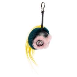 Pre Owned Fendi Multicolor Mink & Fox Fur QuTweet Birgami Bug Bag Charm