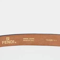 Pre Owned Fendi Purple Suede FF Logo Buckle Belt 85 CM