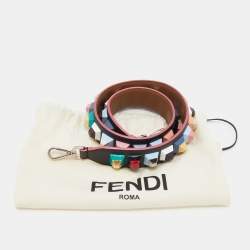 Pre Owned Fendi Multicolor Leather Studded Strap You Shoulder Bag Strap