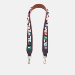 Pre Owned Fendi Multicolor Leather Studded Strap You Shoulder Bag Strap