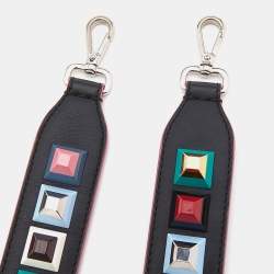 Pre Owned Fendi Multicolor Leather Studded Strap You Shoulder Bag Strap