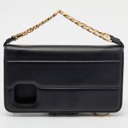Fendi x Chaos Black Leather iPhone 11 Pro Phone Case