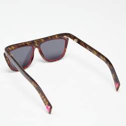 Pre Owned Fendi Zucca Havana/ Grey FF 0384 Aviator Sunglasses