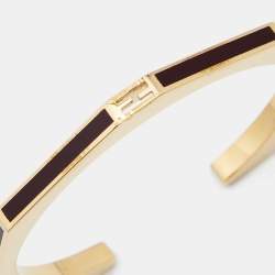 Fendi Burgundy Enamel Baguette Bracelet S